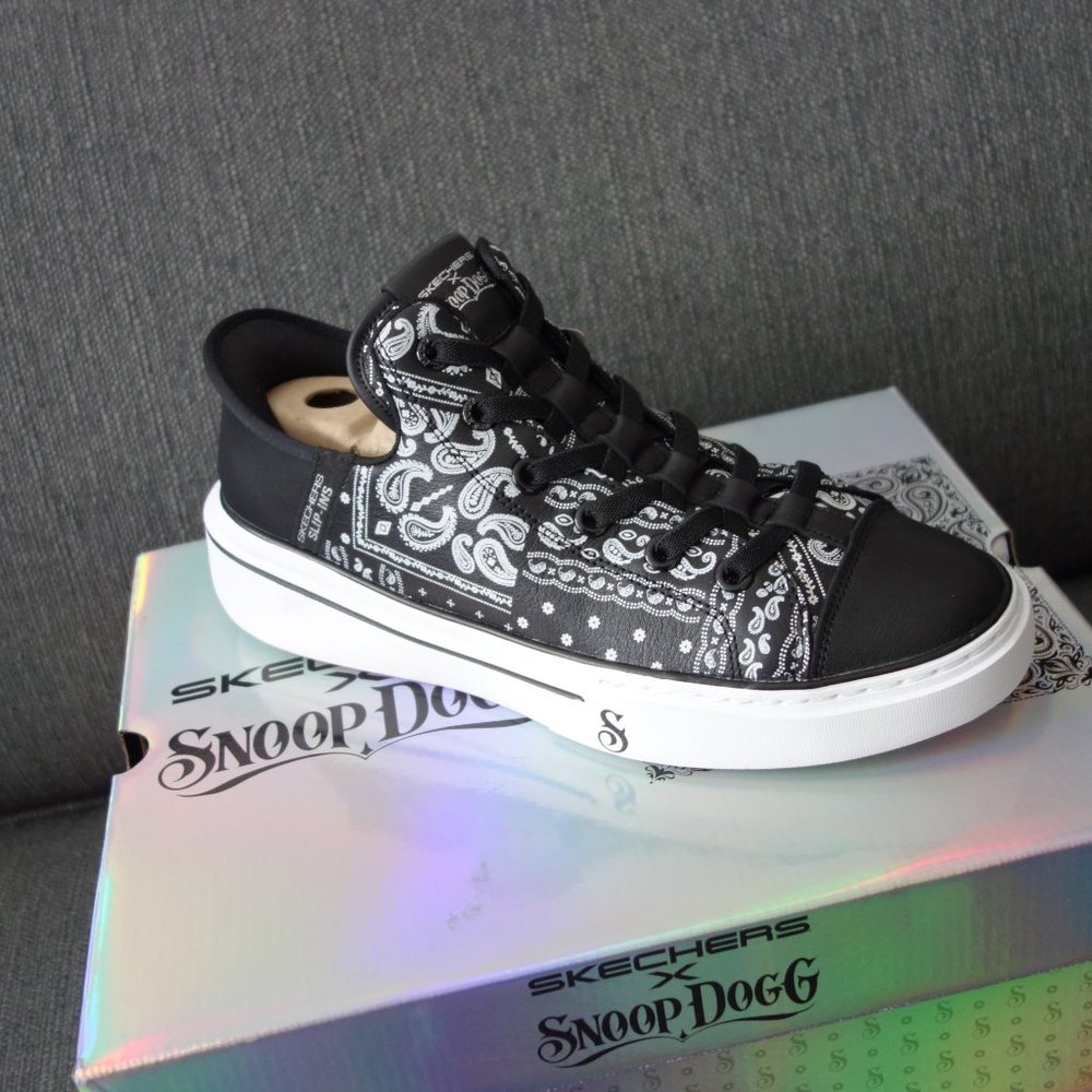Skechers x Snoop Dogg Slip Ins Black/White Size 8.5-Brand New in Box Never Worn